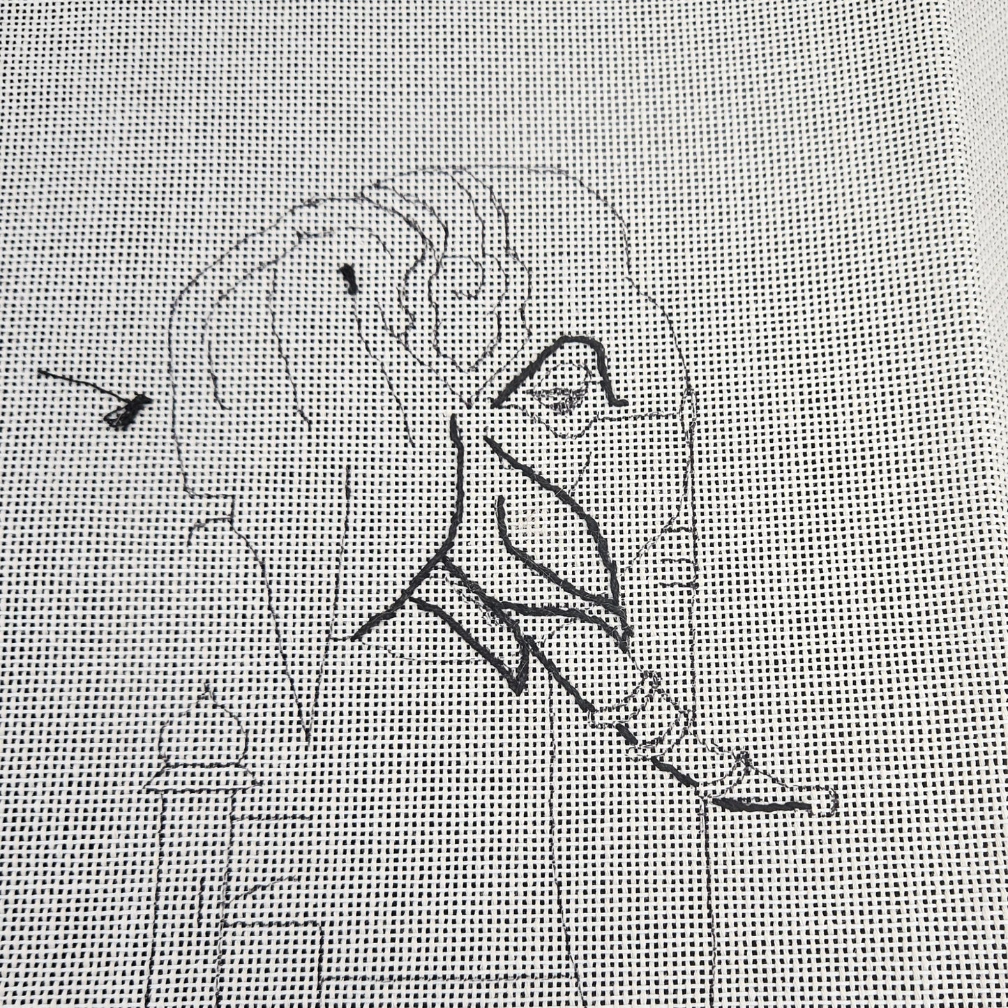 BERNICE JANOFSKY NEEDLEPOINT CANVAS, SG AND THREADS:  THE SILVER ELEPHANT     BM2