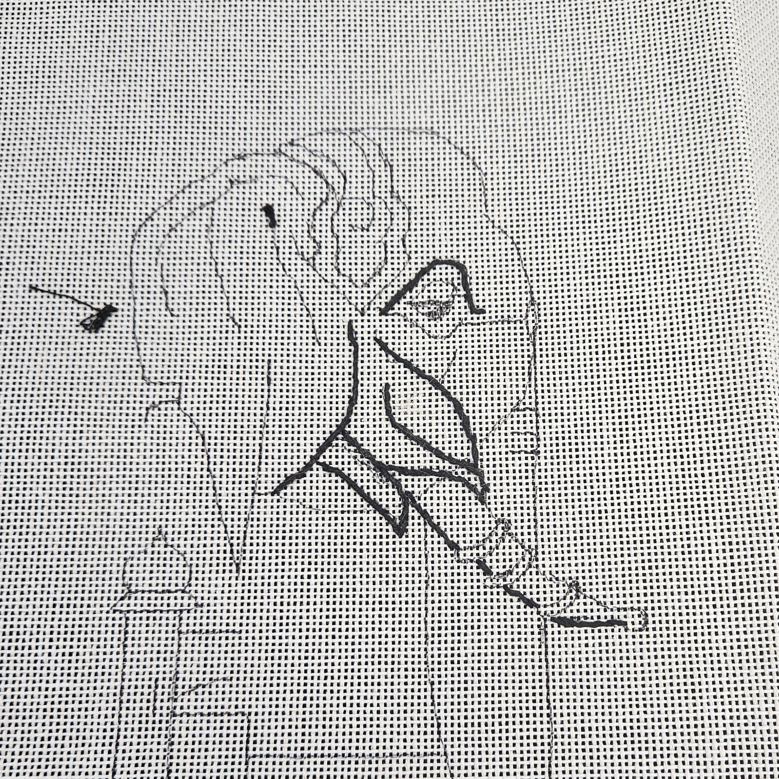 BERNICE JANOFSKY NEEDLEPOINT CANVAS, SG AND THREADS:  THE SILVER ELEPHANT     BM2