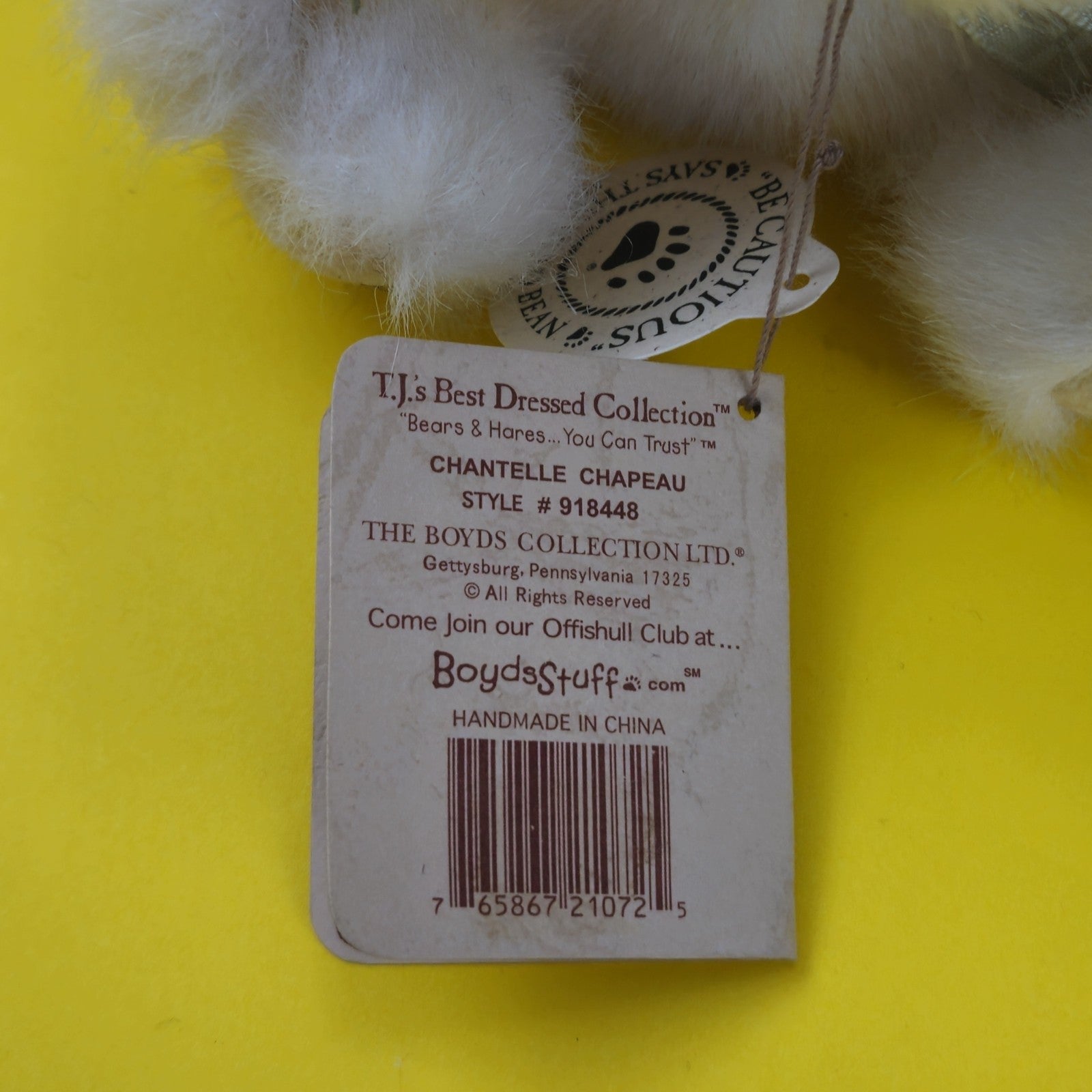 PRECIOUS PLUSH BOYDS BEAR: CHANTELLE CHAPEAU     LF3