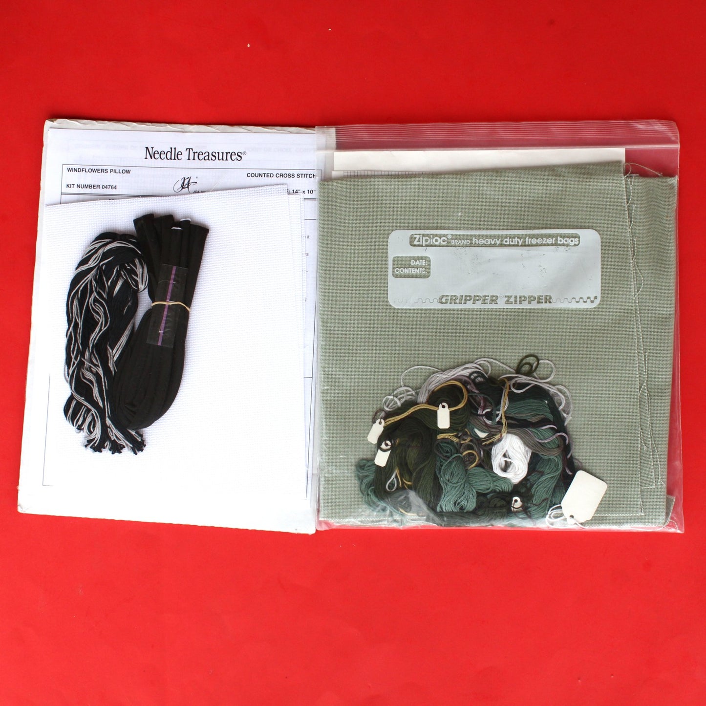 2 COUNTED CROSS STITCH KIT LOT:  EGRETS, WINDFLOWERS PILLOW  BM1