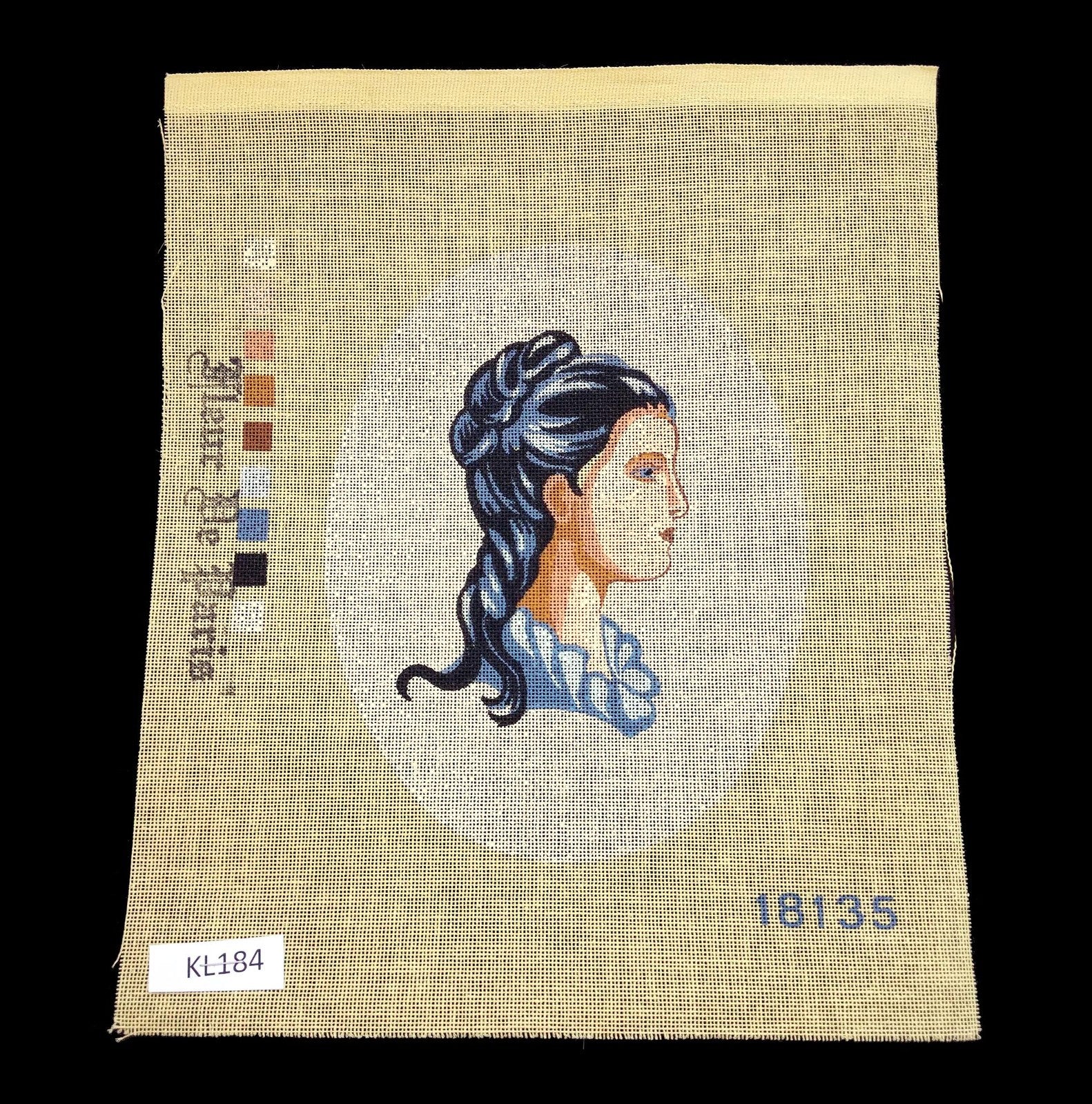 FLEUR DE PARIS NEEDLEPOINT CANVAS: WOMAN CAMEO SILHOUETTE    BM1