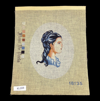 FLEUR DE PARIS NEEDLEPOINT CANVAS: WOMAN CAMEO SILHOUETTE    BM1