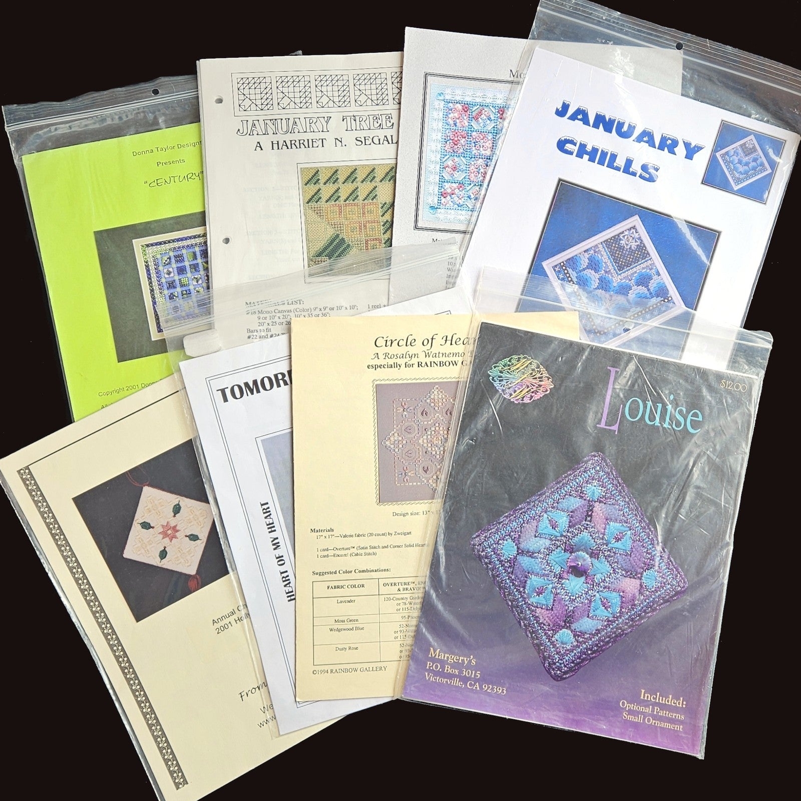 8 NEEDLEPOINT STITCH GUIDE / CHART LOT:  SEASONAL HOLIDAY WINTER, MOTHER'S    BM0