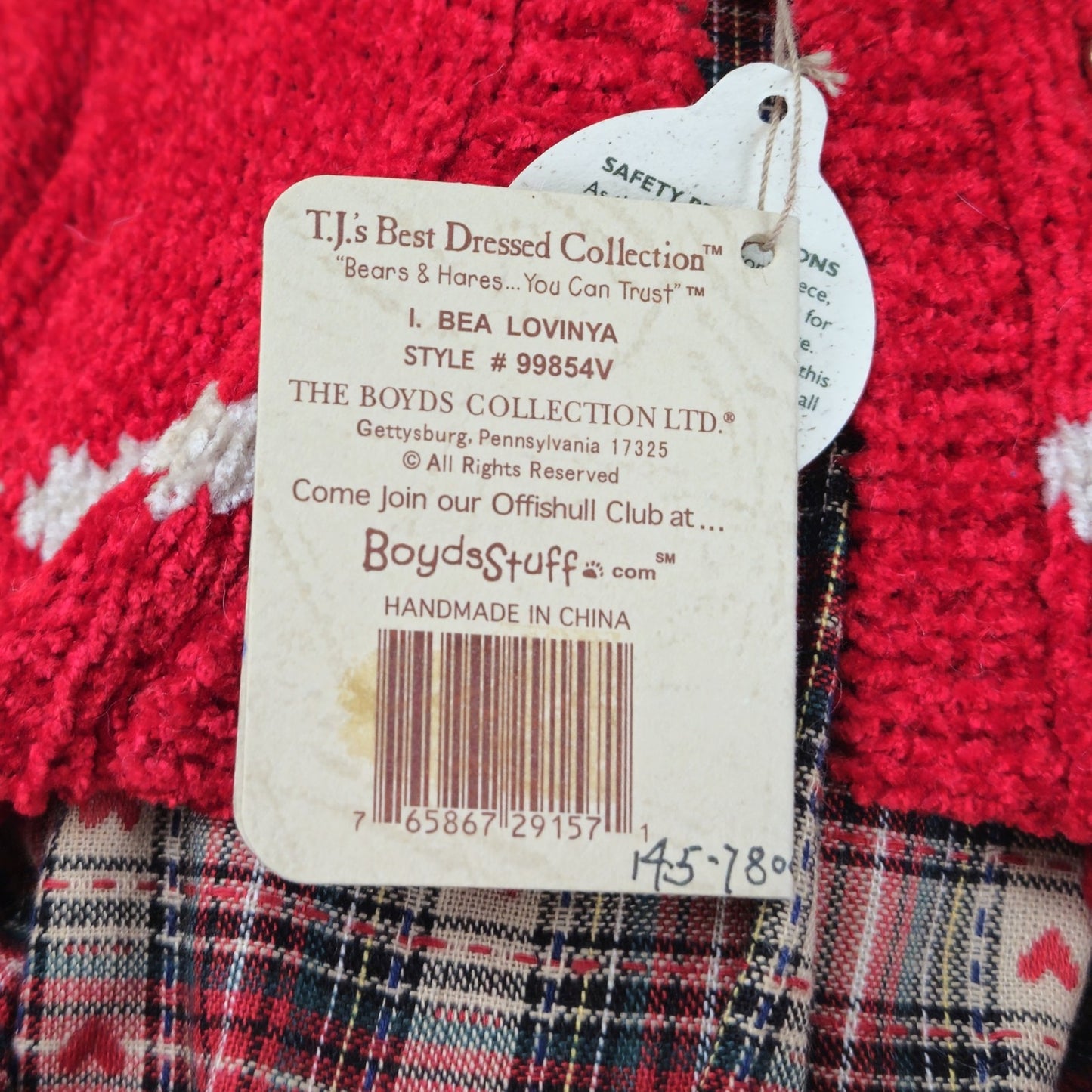 ADORABLE PLUSH BOYDS BEAR:  GLORY B. AMERICA BEST DRESSED COLL    LF3