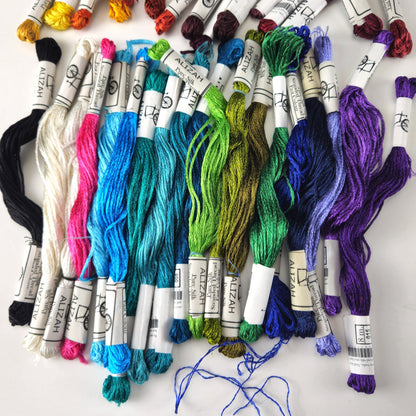 35 SKEINS RAYON SILK THREADS:  ALIZAH    BM2
