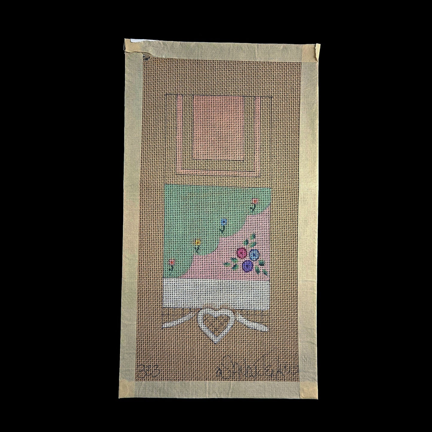 SANDY JENKINS HP NEEDLEPOINT CANVAS:  FLORAL NEEDLE CASE      BM1