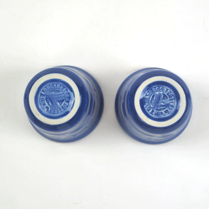RETIRED LONGABERGER POTTERY:  CORNFLOWER 2 PK VOTIVE CANDLE HOLDERS2