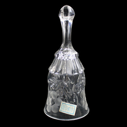 RIEKES CRISA CLEAR GLASS BELL 24% LEAD CRYSTAL:  FLOWER DESIGN    FM0