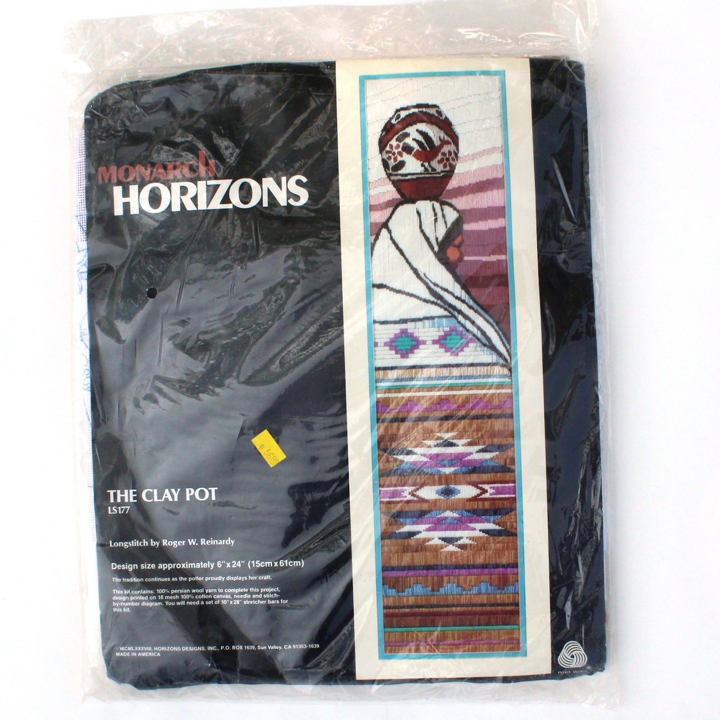 MONARCH HORIZONS STAMPED LONG STITCH KIT: THE CLAY POT SOUTHWESTERN THEME  BM0