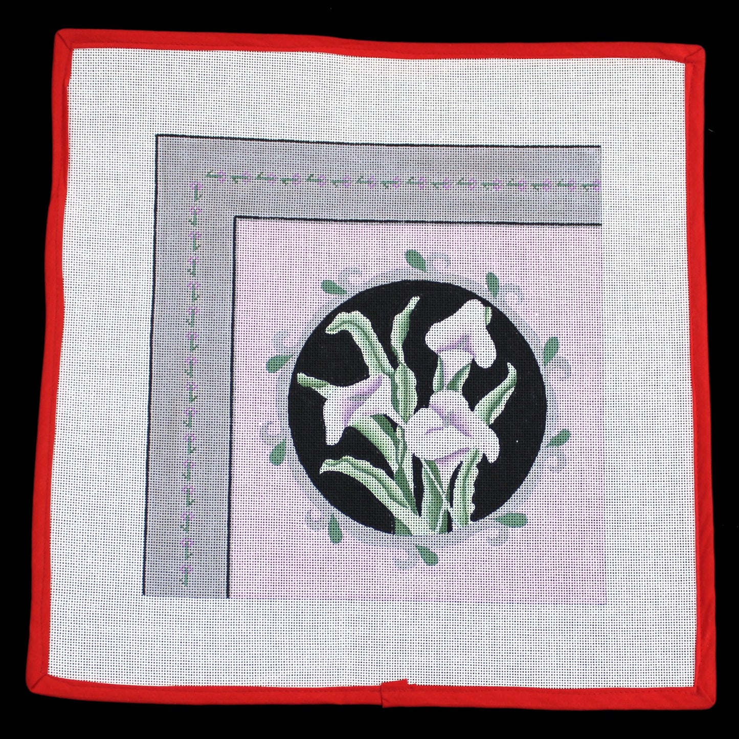 HAND PAINTED NEEDLEPOINT CANVAS:  CALLA LILIES, MAKE A PILLOW!    BM1