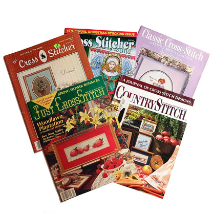 5 CROSS STITCH MAGAZINE LOT:  HOLIDAY, SEASONAL, SAMPLER   BM0