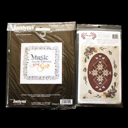 9 CROSS STITCH & 1 NP, EMBROIDERY KIT LOT:  CHRISTMAS, CELL PHONE CASE, BABY  BM3