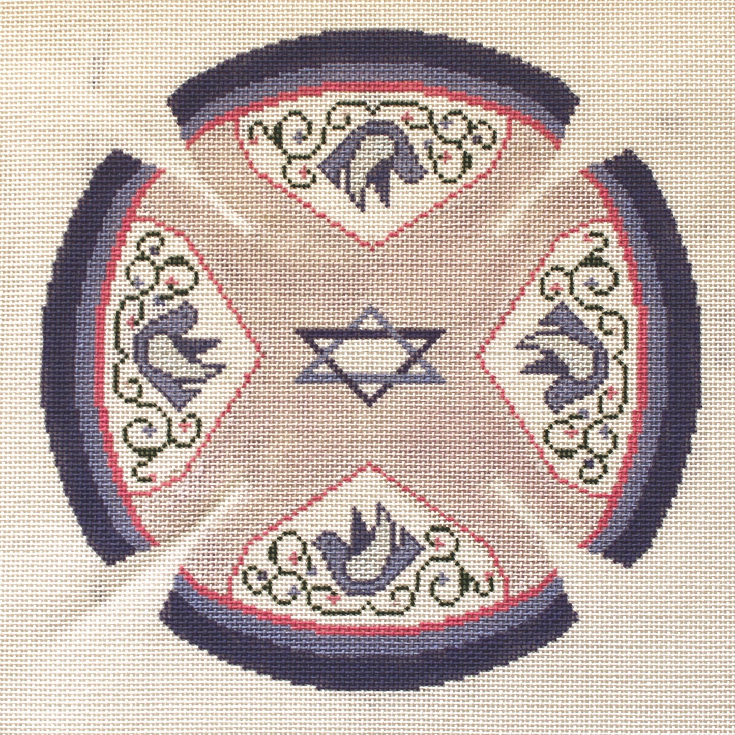 LEE NEEDLE ARTS NEEDLEPOINT CANVAS:  LAVENDER YARMULKE      BM0