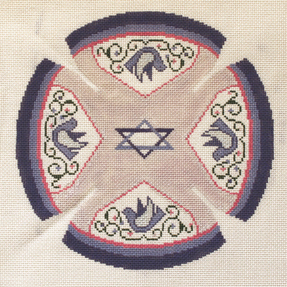 LEE NEEDLE ARTS NEEDLEPOINT CANVAS:  LAVENDER YARMULKE      BM0