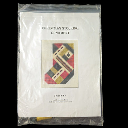 SEKAS & CO. NEEDLEPOINT CANVAS KIT:  CHRISTMAS STOCKING ORNAMENT    BM1