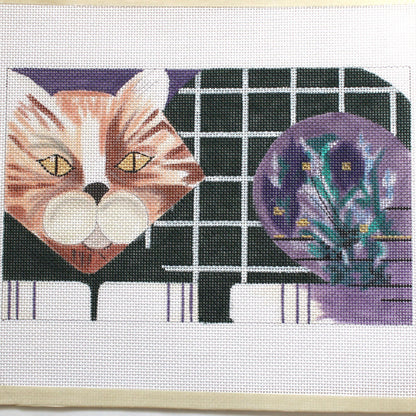 TS DESIGNS HP NEEDLEPOINT CANVAS: LOUNGING CAT   BM0