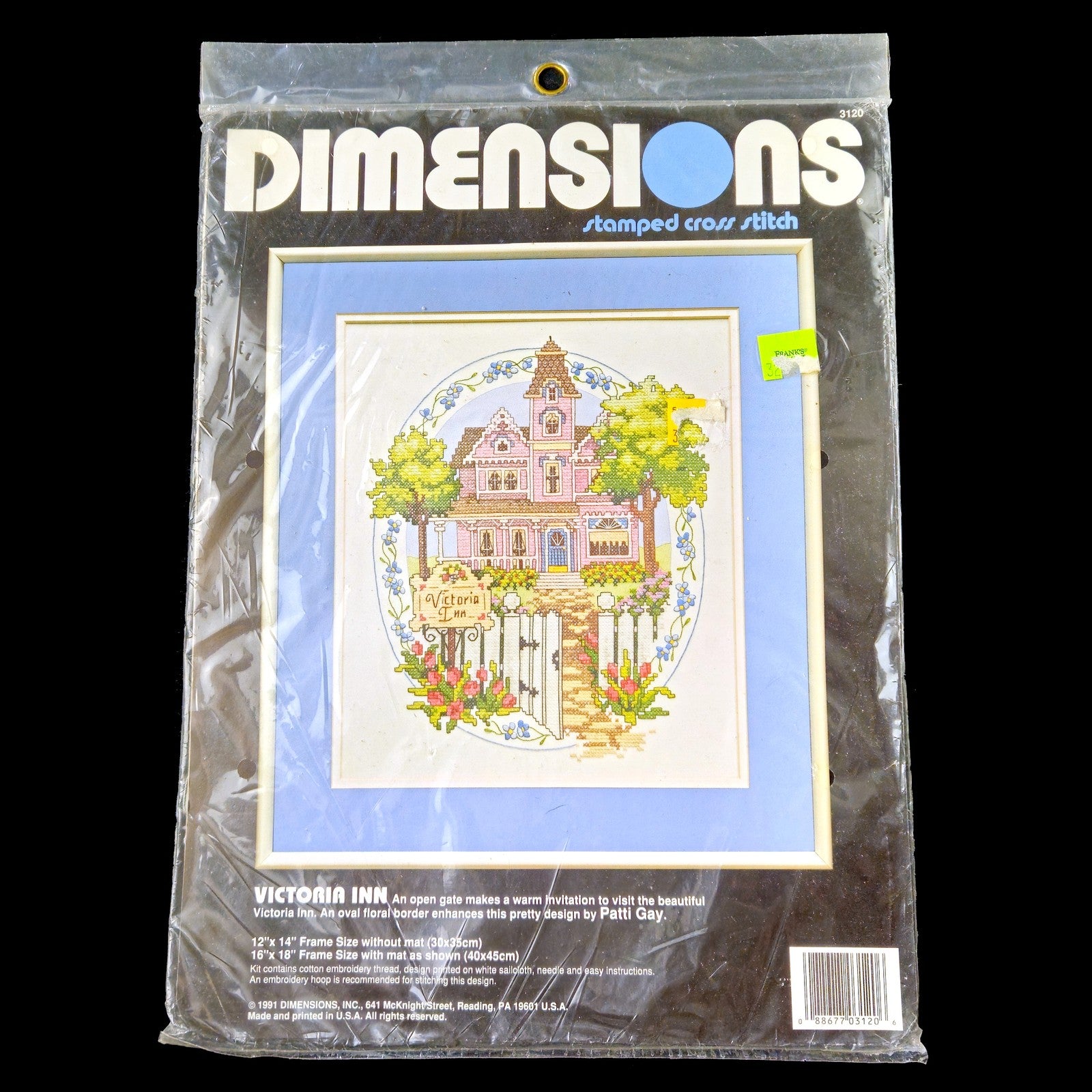 1991 DIMENSIONS STAMPED CROSS STITCH KIT OOAK  OOP:  VICTORIAN INN   BM0