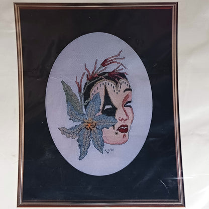 JEANNE CHRISTINE CROSS STITCH CHART & THREADS:  FANTASY (HARLEQUIN) MASK      BM0