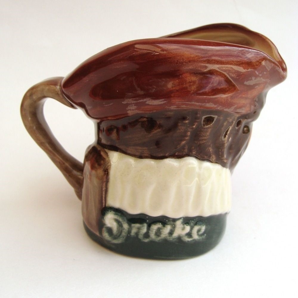 ROYAL DOULTON CHARACTER SMALL JUG: SIR FRANCIS DRAKE W/ HAT D6174  NO BOX     KM2