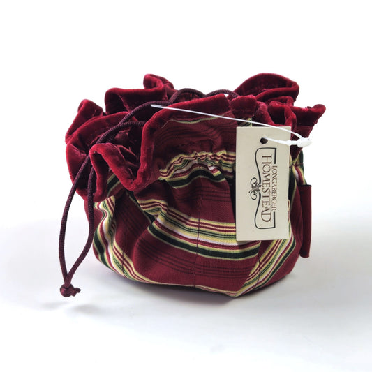 LONGABERGER HOMESTEAD JEWELRY POUCH:  HOLIDAY STRIPE / HOLIDAY BOTANICAL NEW0