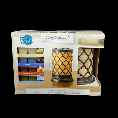 SCENTSATIONALS CANDLE WAX WARMER:  MOROCCAN BURLAP    NEW AND SEALED      LF1