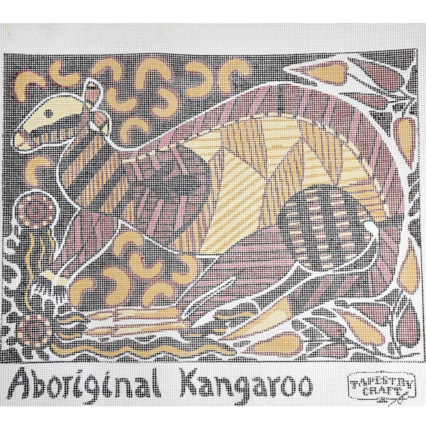 NEEDLEPOINT CANVAS: ABORIGINAL KANGAROO      BM0