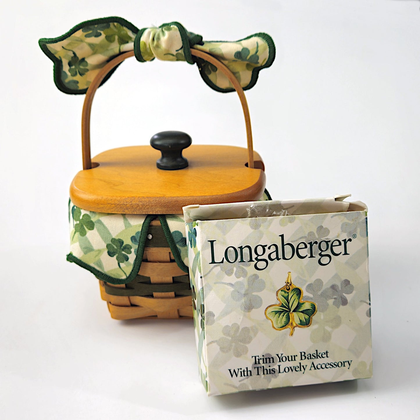 1999 LOTS OF LUCK BASKET SET:  SHAMROCK ST. PATRICK'S GIFT0