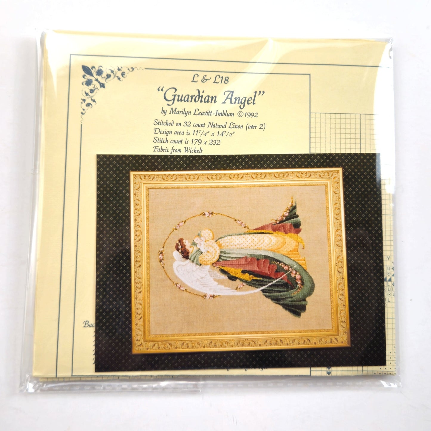 1992 LAVENDER & LACE VICTORIAN CROSS STITCH CHART:  GUARDIAN ANGEL   LF1