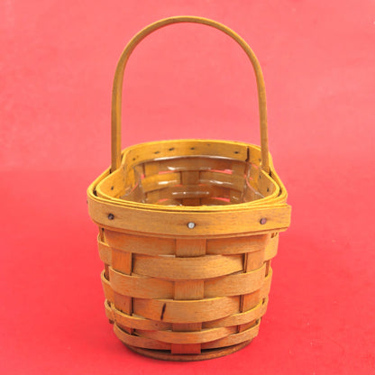 LONGABERGER SMALL BBQ BUDDY BASKET WITH 2 NIB CONDIMENT CROCKS4