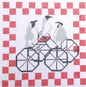 WHIMSICAL WATERWEAVE NEEDLEPOINT CANVAS:  PENGUINS ON CART    BM0