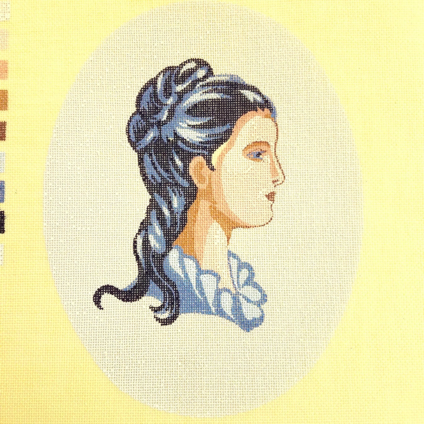 FLEUR DE PARIS NEEDLEPOINT CANVAS: WOMAN CAMEO SILHOUETTE    BM0