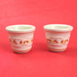 RETIRED LONGABERGER POTTERY:  2 CANDY CORN VOTIVE CANDLE HOLDERS0