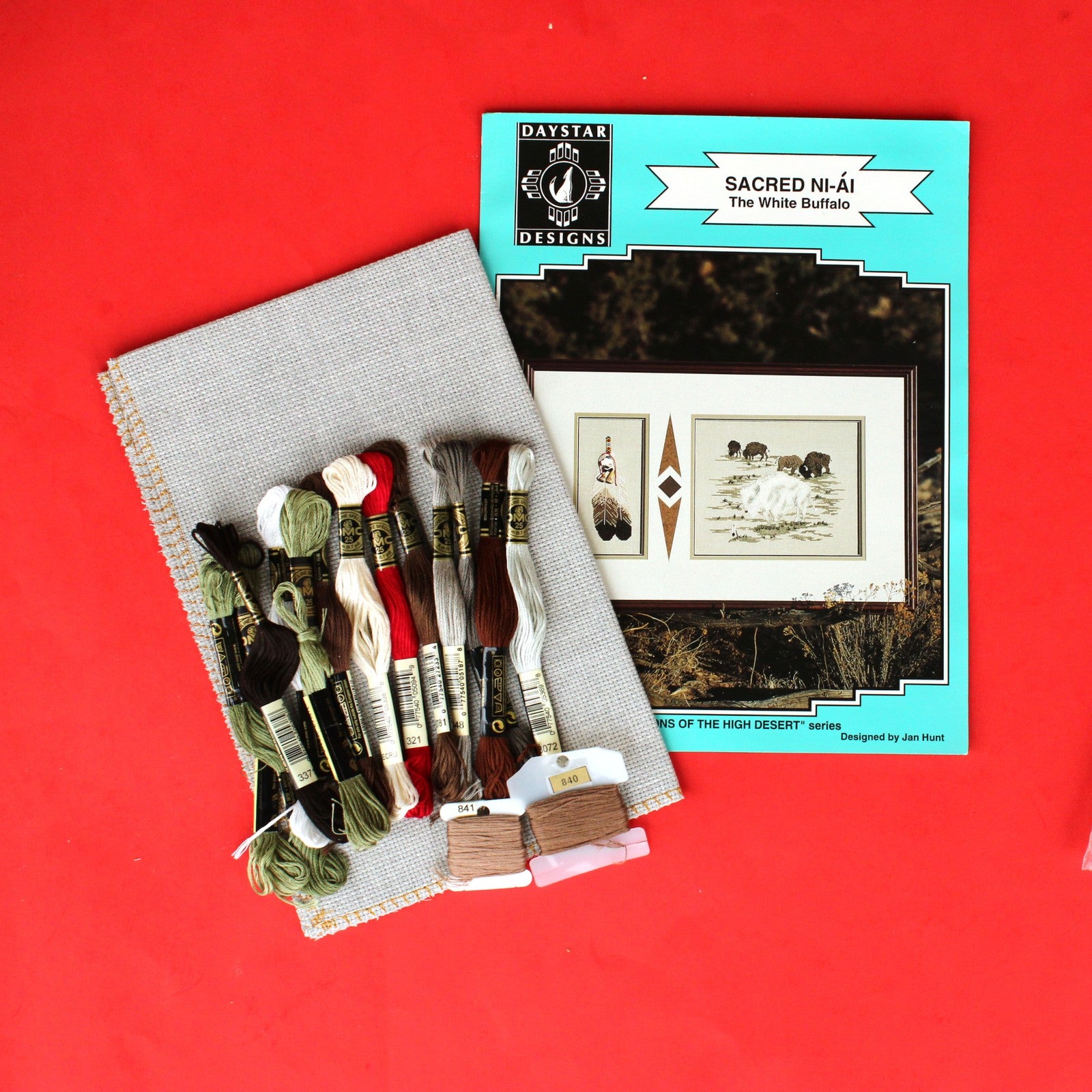 3 CROSS STITCH KIT LOT:  SOUTHWESTERN THEME DREAM CATCHER, CACTUS, BUFFALO  BM1