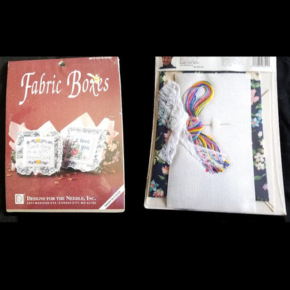6 MINI CROSS STITCH KIT LOT:  FLOWER, BIRTHDAY, CHECK BOOK COVER, PSU, BOXES  BM5