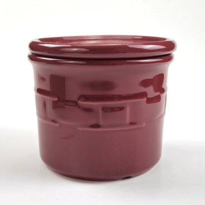RETIRED LONGABERGER POTTERY:  1 PINT SALT CROCK & LID / COASTER  PAPRIKA1