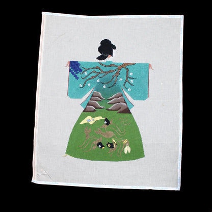 FABULOUS HAND PAINTED NEEDLEPOINT CANVAS: GEISHA ASIAN / ORIENTAL THEME     BM1