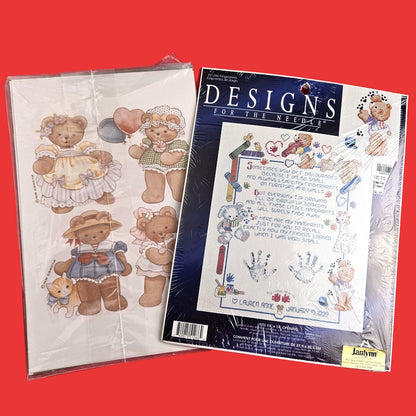 DESIGNS FOR THE NEEDLE CROSS STITCH KIT: FINGERPRINTS BABY BIRTH HAND PRINT   SL0