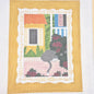 WHIMSICAL CECILIA NEEDLEPOINT CANVAS:  CAT IN BUSH   BM0