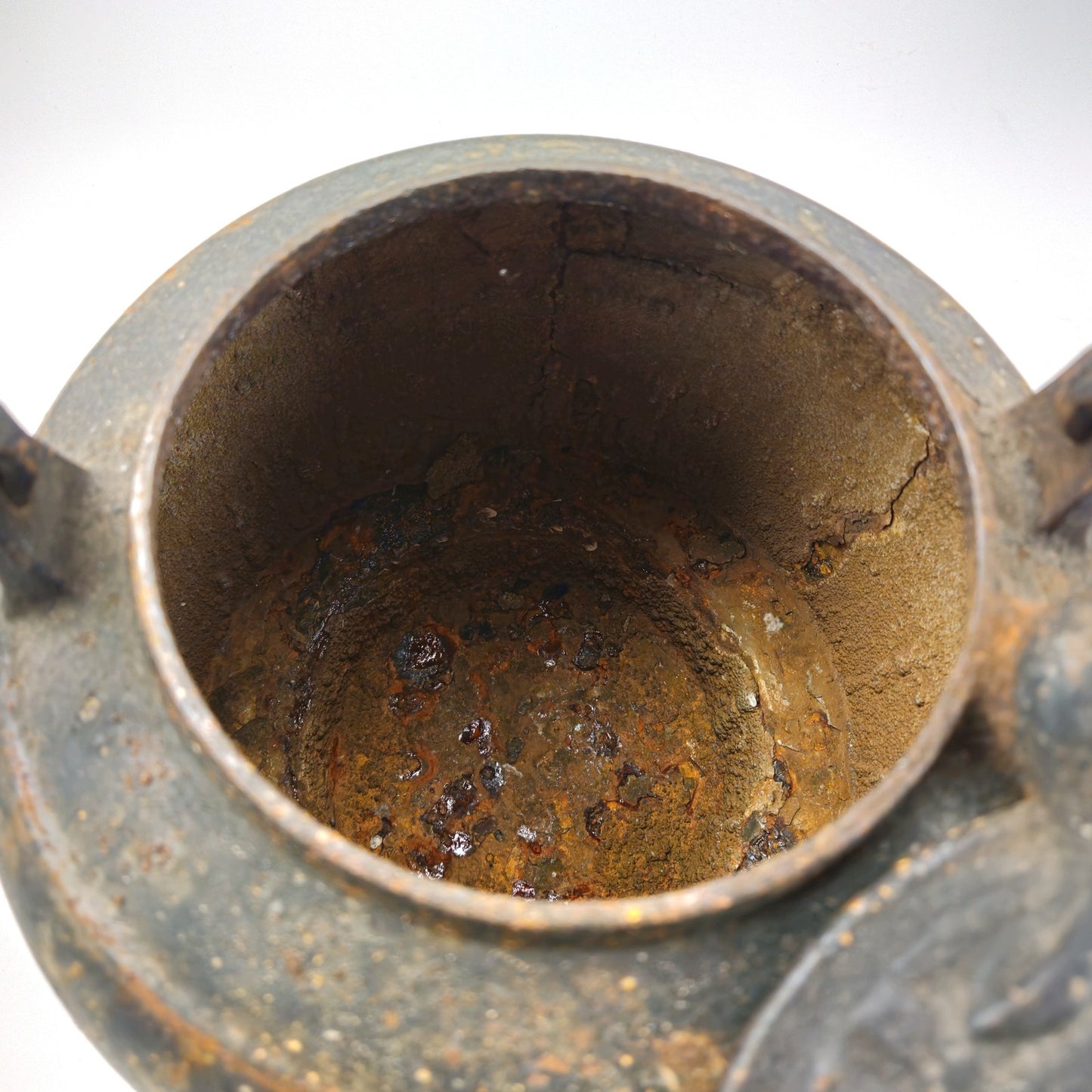 VINTAGE CAST IRON TEAPOT TEA KETTLE MARKED PATENTED JULY 8, 18625