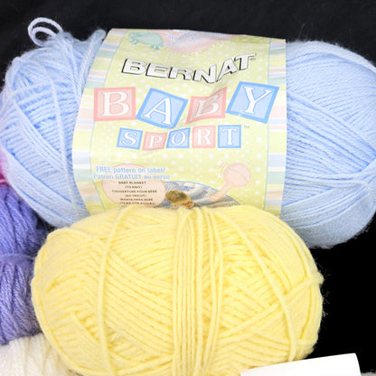 LARGE 2 LB 5 OZ BABY YARN LOT:    LION BRAND, BERNAT, CARON4