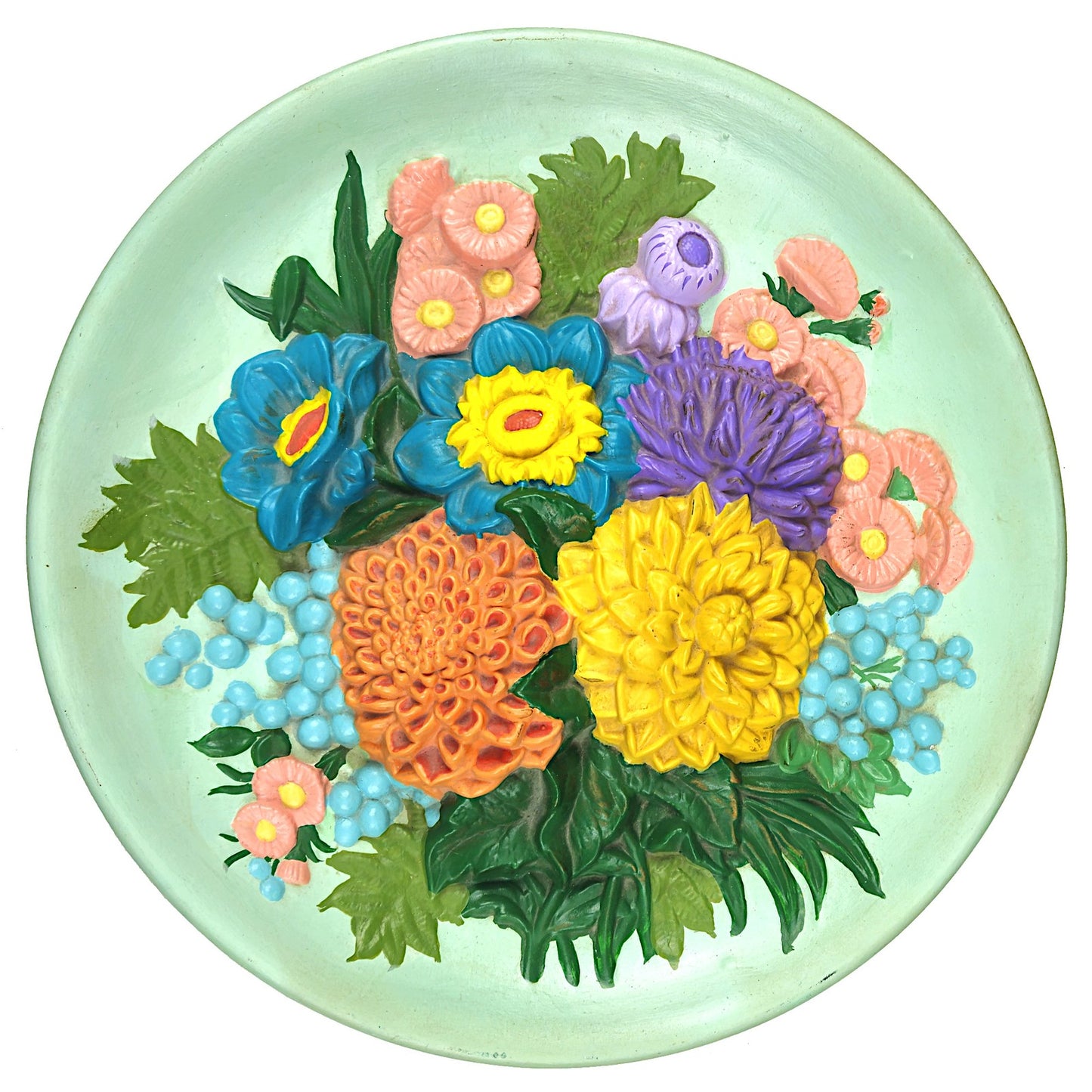 UNIQUE HOME DECOR WALL HANGING:  PAINTED FLOWER CERAMIC    KD0