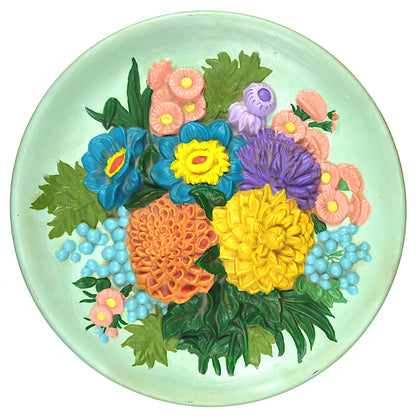 UNIQUE HOME DECOR WALL HANGING:  PAINTED FLOWER CERAMIC    KD0