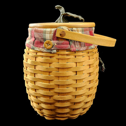 2000 LONGABERGER CELEBRATIONS PUMPKIN BASKET:  LINER, PROTECTOR, TIE ON5