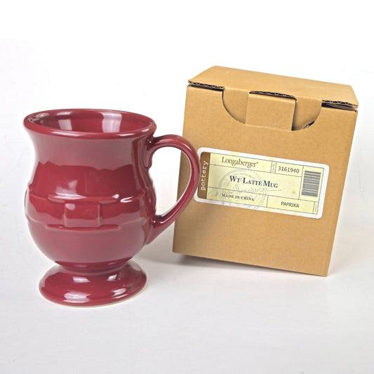 RETIRED LONGABERGER POTTERY:  WOVEN TRADITIONS LATTE MUG #3161940 PAPRIKA   NIB0