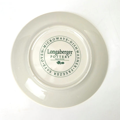 RETIRED LONGABERGER POTTERY:  CHRISTMAS AMERICAN HOLLY LUNCH PLATE  NIB2