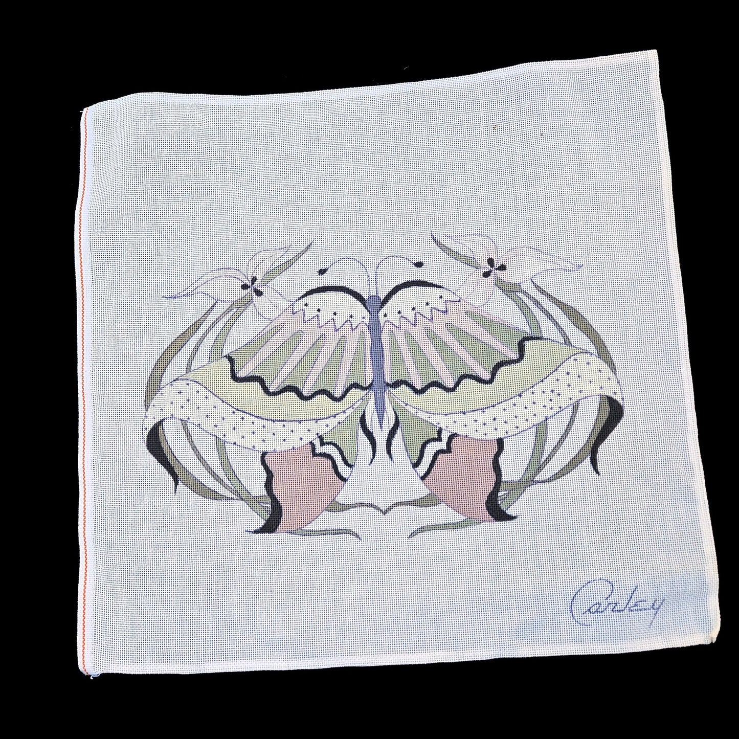 CARLEY NEEDLEPOINT CANVAS:  BUTTERFLY       BM1