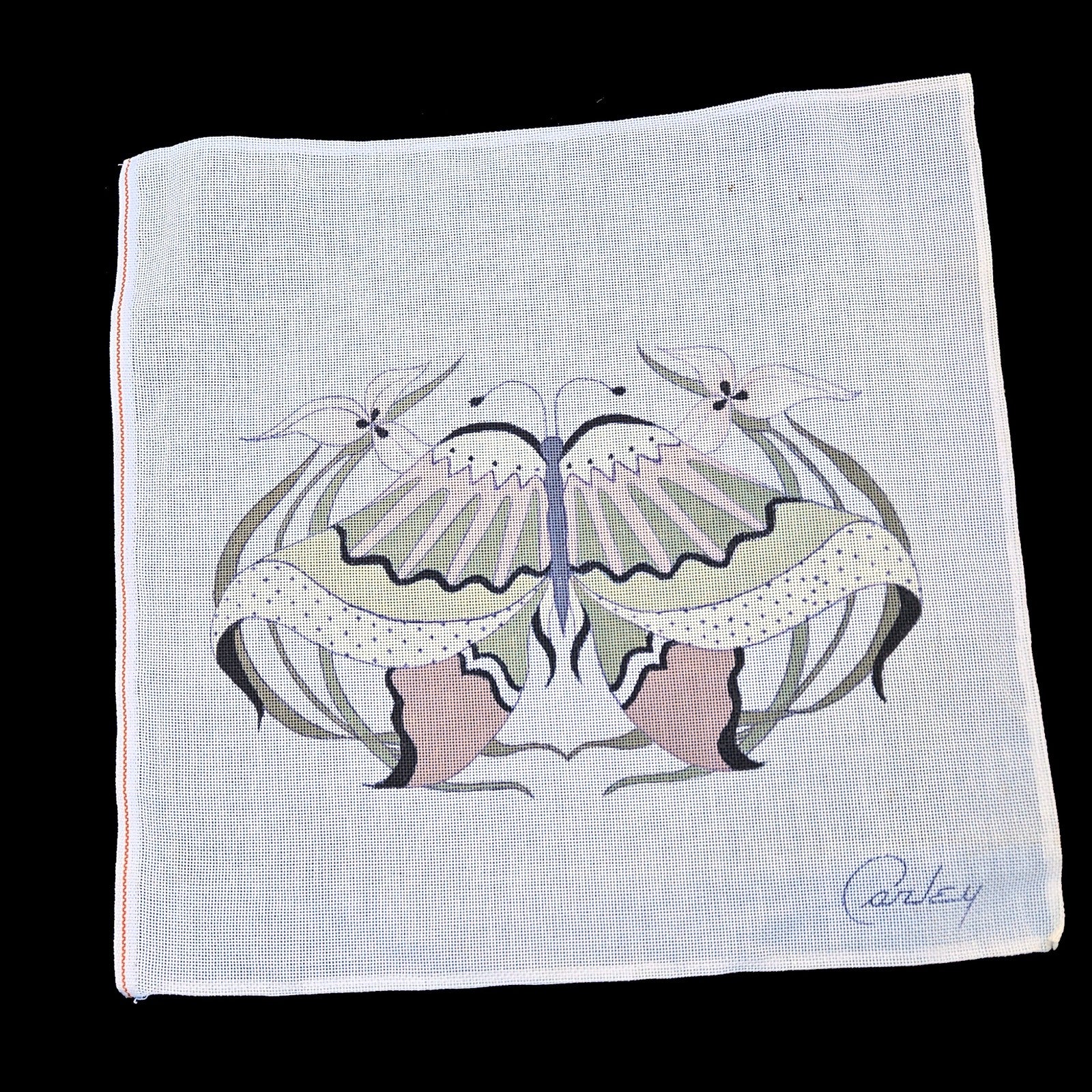CARLEY NEEDLEPOINT CANVAS:  BUTTERFLY       BM1