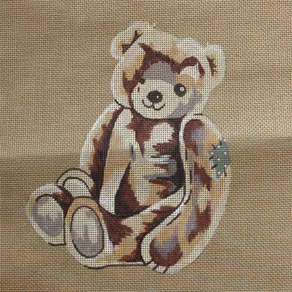HAND PAINTED NEEDLEPOINT CANVAS:  ADORABLE TEDDY BEAR   BM0