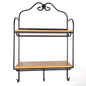LONGABERGER WROUGHT IRON ENVELOPE WALL RACK 2 RICH BROWN WOOD SHELF0