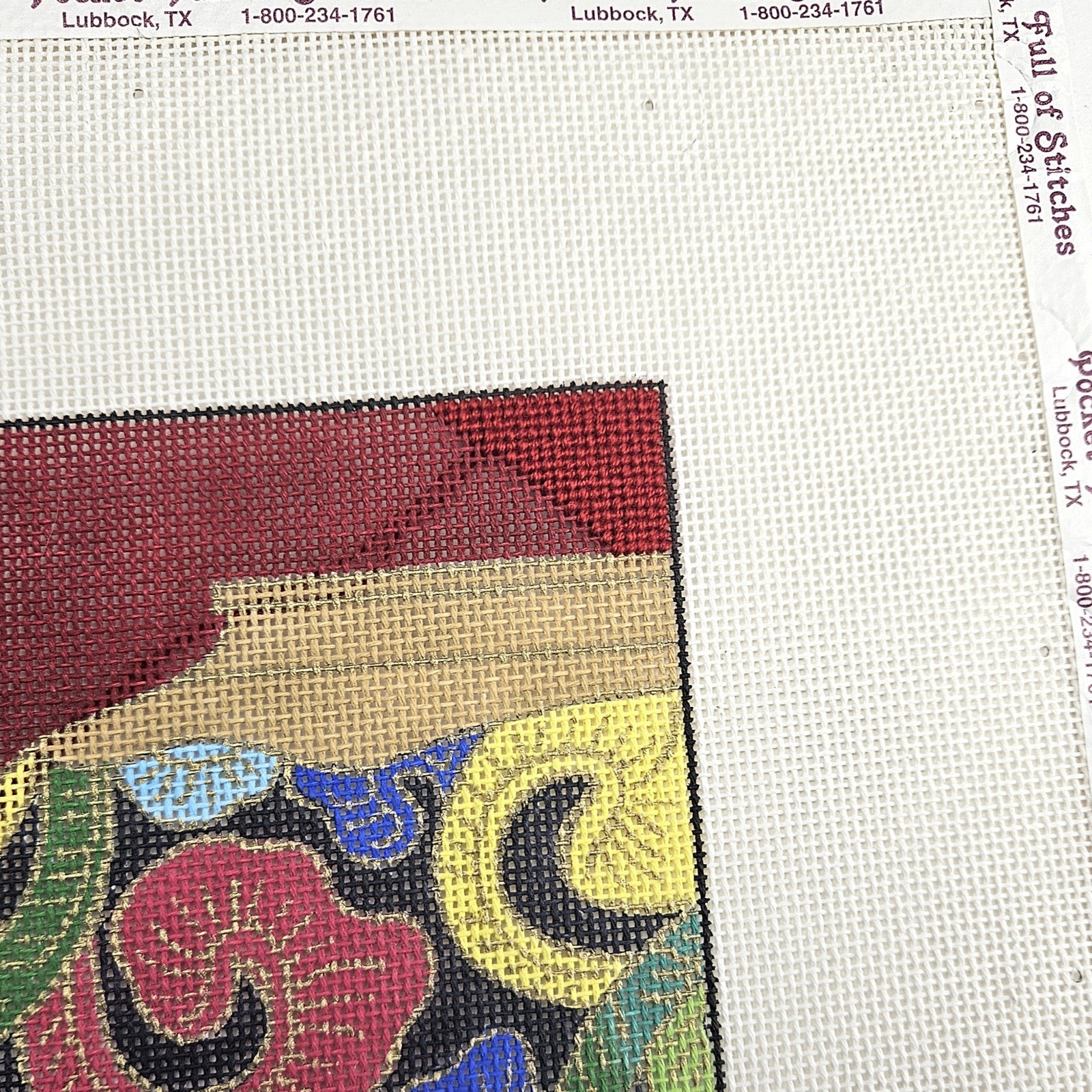 VIBRANT HAND PAINTED NEEDLEPOINT CANVAS: ORIENTAL VASE    BM2